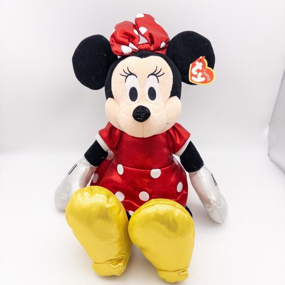 TY Sparkle Disney Classic Minnie Mouse Plush Stuffed 13" Doll Shimmer Toy w TAGS - Picture 1 of 9